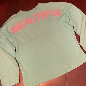 Above Wings Green Long Sleeve Beautiful Spirit Jersey Style T-Shirt XL VGUC